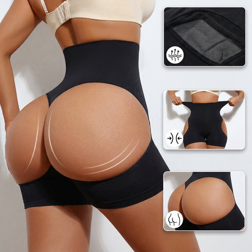 High-Waist Butt-Lifting Shaper Shorts in black